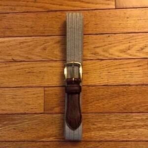 Mens Size 50 Arden Leather Co Belt Big & Tall Cream and brown  Stretchy material